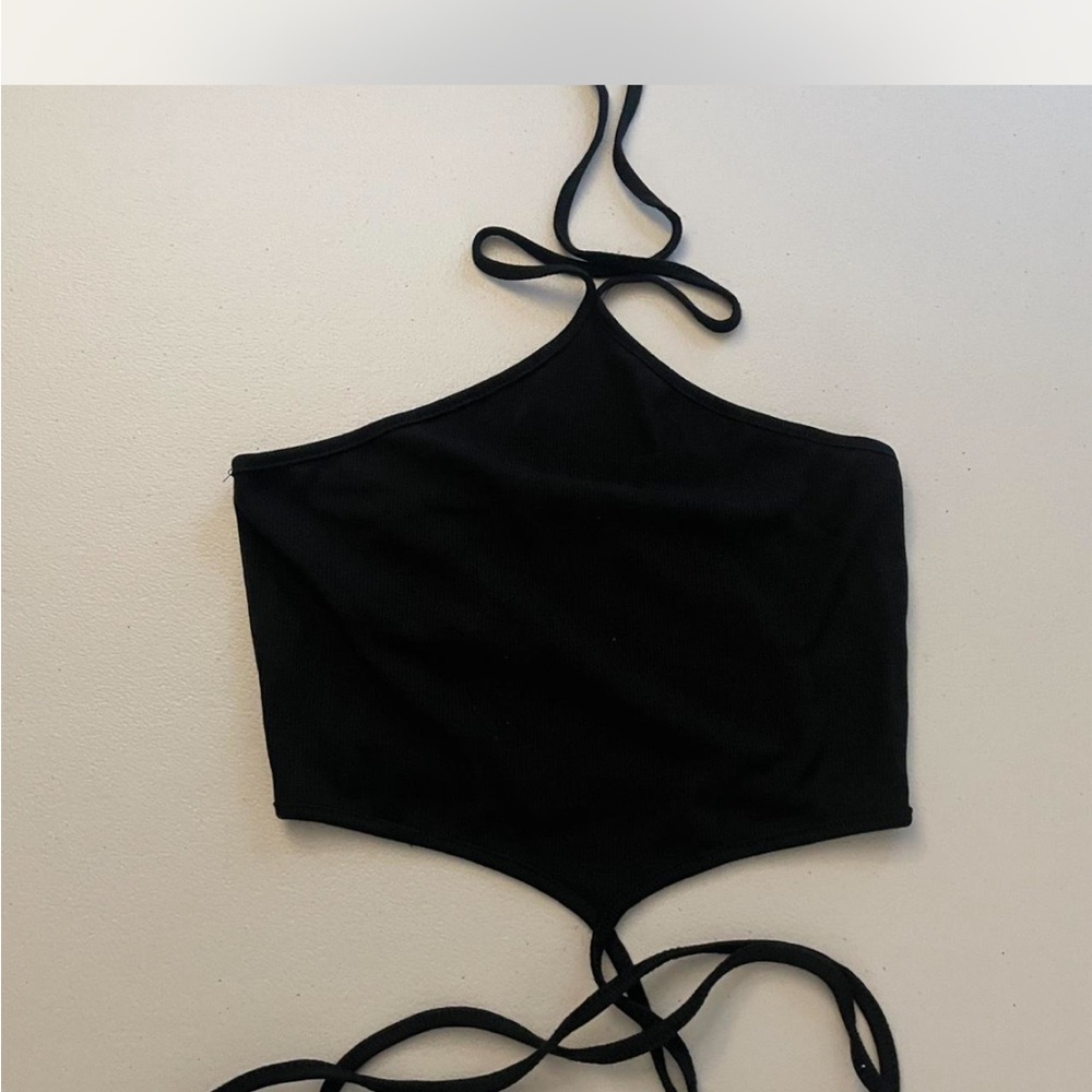 Moa Moa Black Haltered Top
